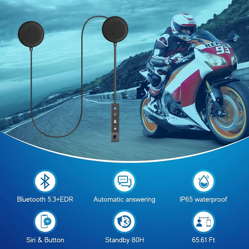 MAXTO Motorcycle Helmet Bluetooth Headset Outdoor Hands-Free Speaker Bluetooth 5.3 EDR Wireless Motorcycle Headset Automatic anwser High Sound Quality Headphone - Image 3